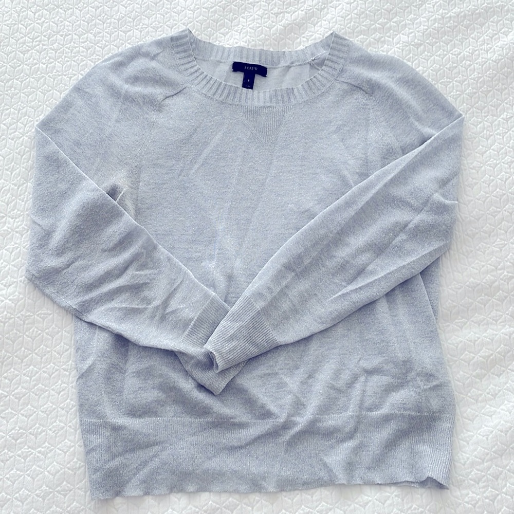 Jcrew sparkly blue silver sweater